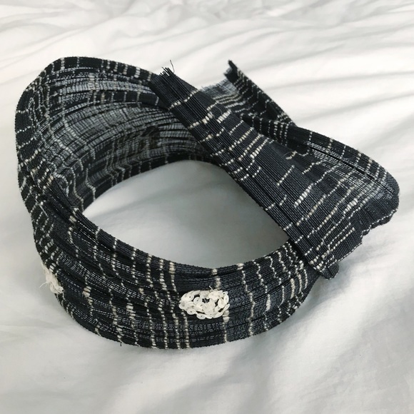 Vintage Fascinator Hat Cap Sinamay Sequin Celine Robert France Black - Picture 8 of 11